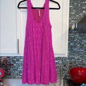 Free People Pink Lace Midi Dress